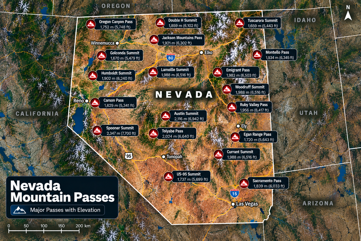 Nevada (Ruby & Sierra) Map